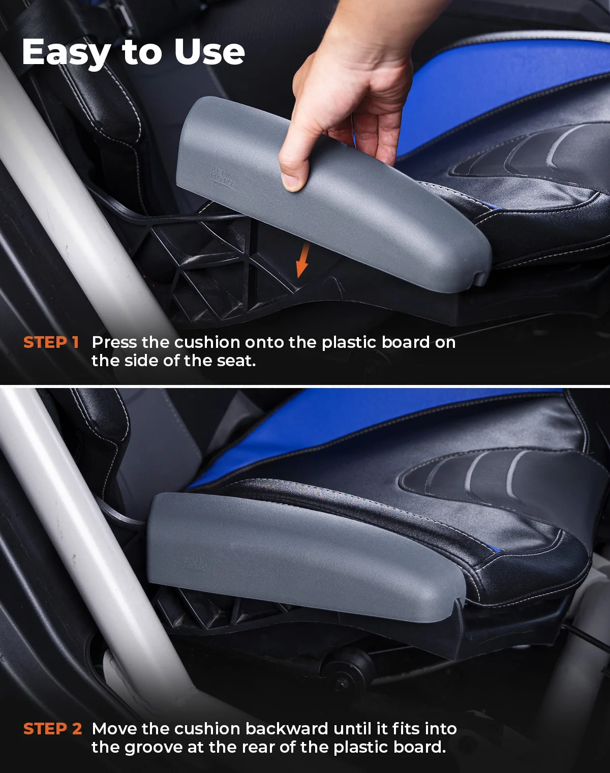 Black/Gray Seat Side Pad Assembly PU Foam Soft Seat Side Cushion Thigh Protection For Can-Am Maverick X3/R & MAX 2017-2026