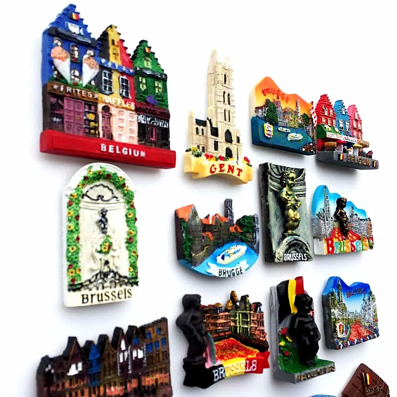 Belgium Brugge Brussels Fridge Magnets Tourism Souvenir Decorative Magnets for The Refrigerator Magnetic Stickers Resin Crafts