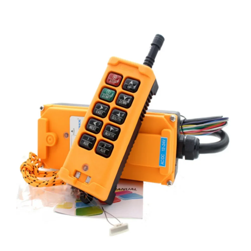 HS-10 Industrial Wireless Crane Radio Remote Control System 1 Transmitter 10 Channels Speed Control OBOHOS Remote Switch