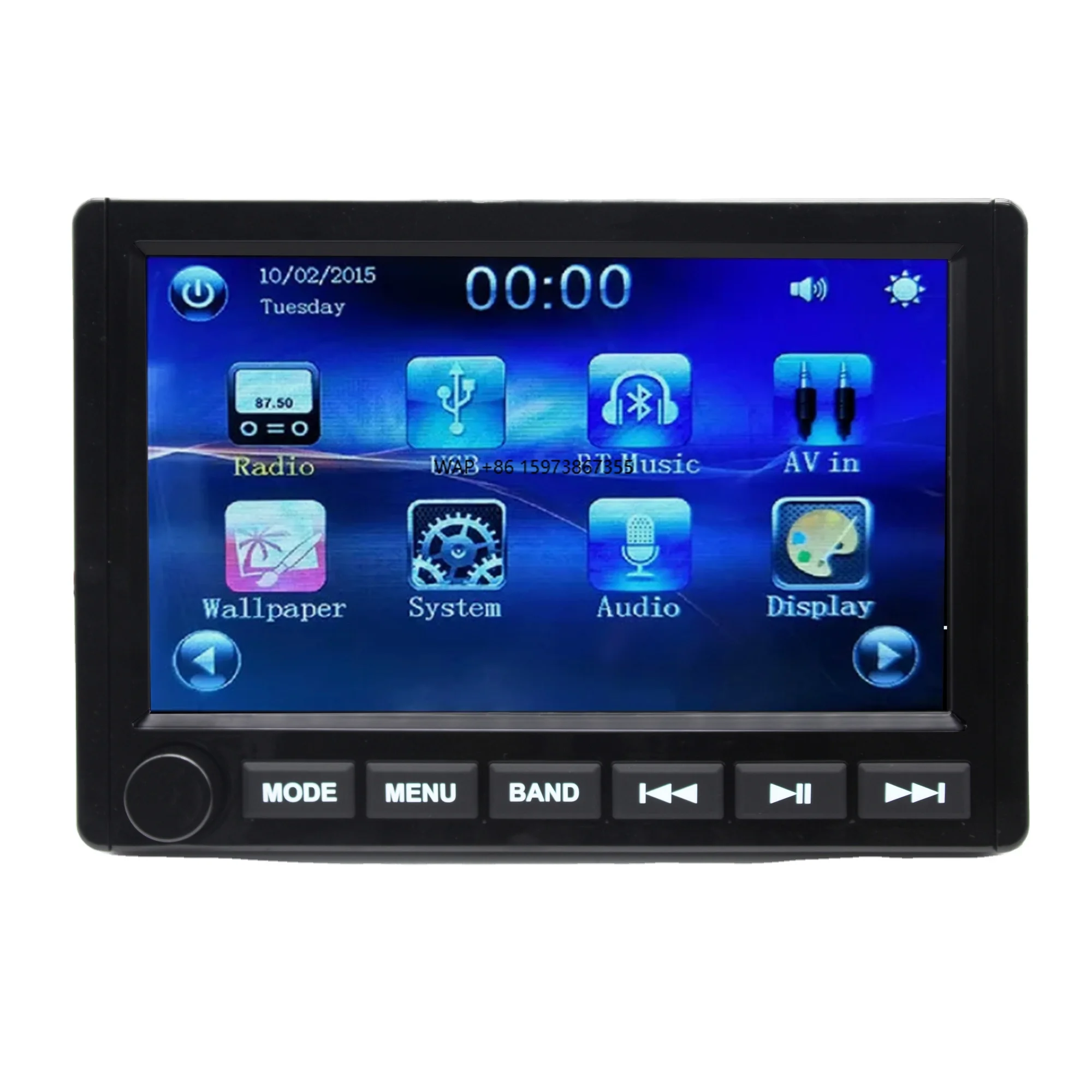 

10-Inch touchscreen waterproof 12v marine audio stereo unit with FM/AM USB Bluetooth, suitable for yacht ATV golf cart