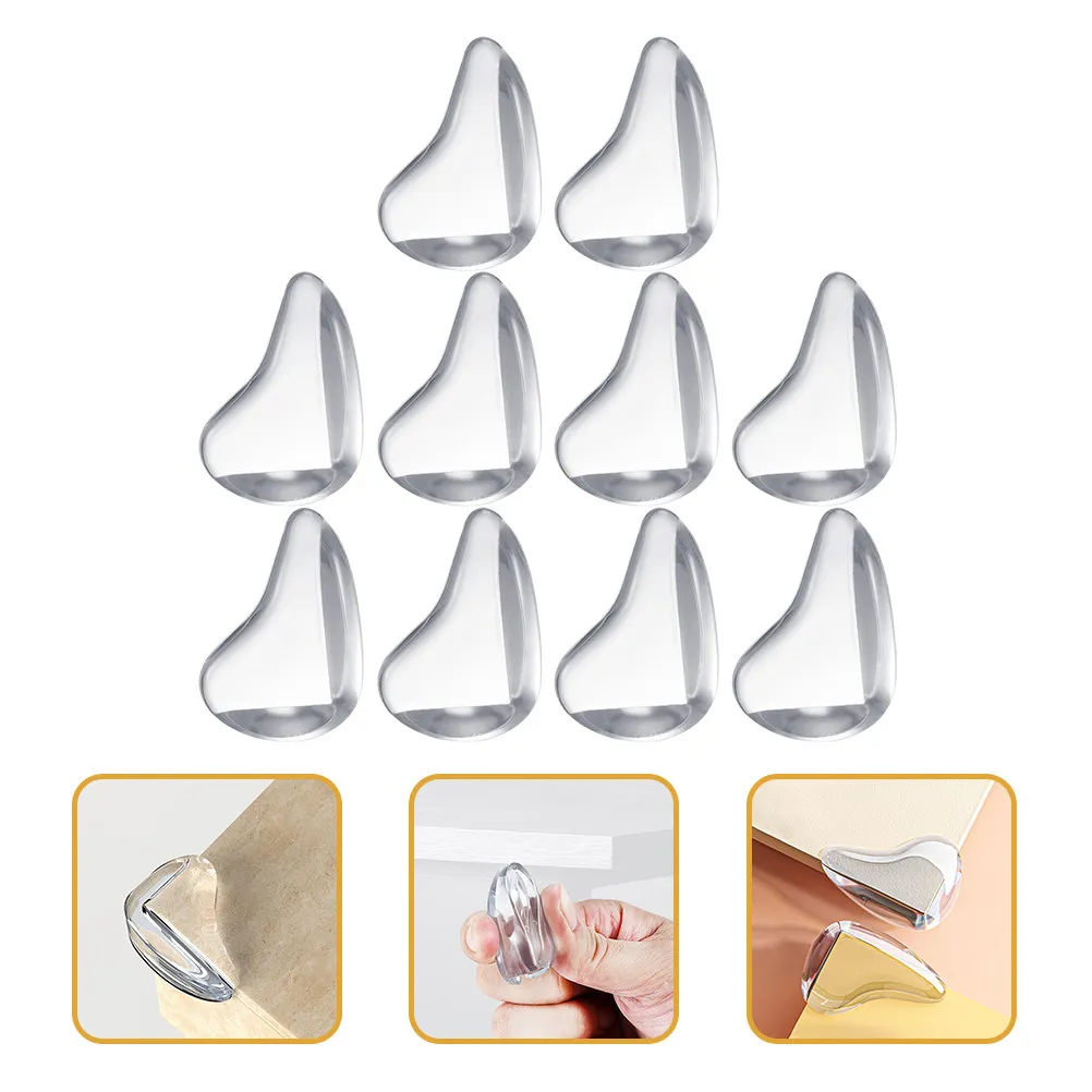 

10Pcs Furniture Corner Protector Silicone Guards for Child Safety Table Desk Edges Transparent Self-Adhesive Anti-Collision