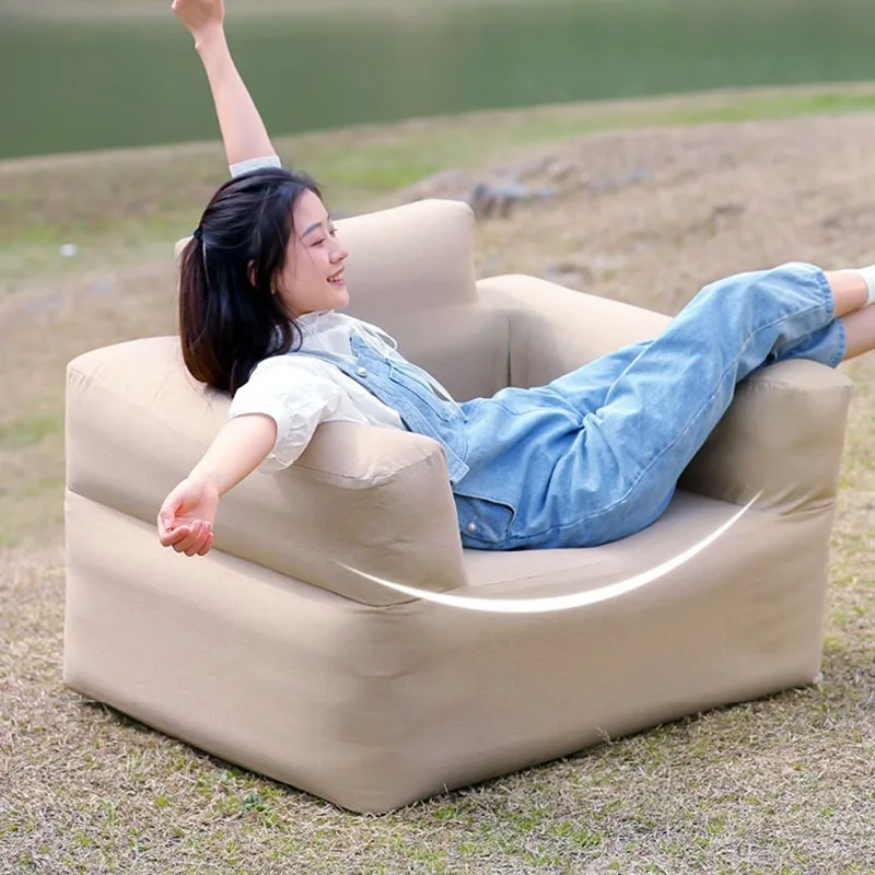 

Inflatable Sofa Outdoor Portable Lazy Person Single Air Mattress Camping Picnic Camping Home Chair