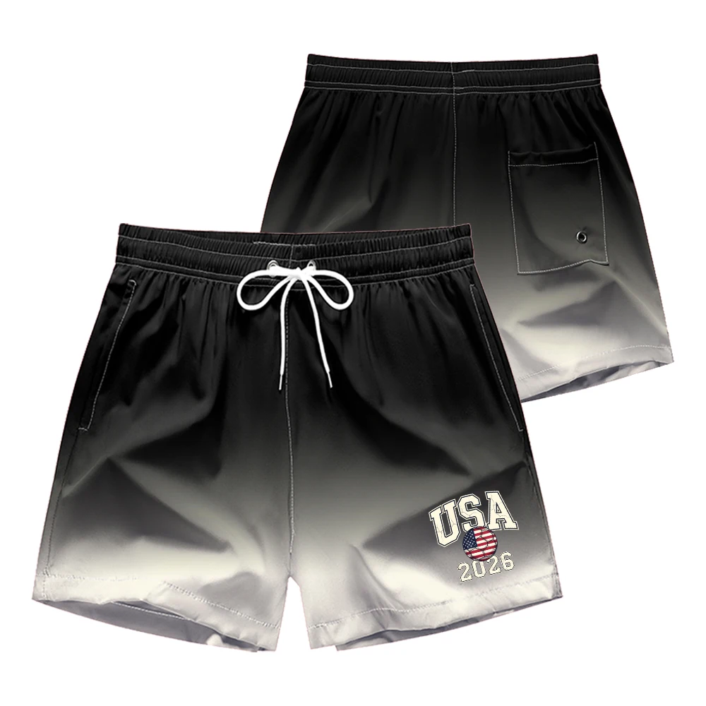 

Men's Gradient Swim Trunks Quick Dry Mesh Lined Beach Shorts with Side Pockets Casual Board Shorts for Surf & Swim Flag Graphic