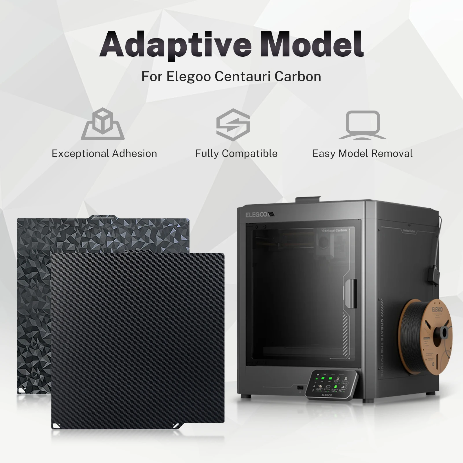 For Elegoo Centauri Carbon Plate Textured PEI Sheet for Centauri Carbon 3D Printer Heatbed PEI Double-Sided Printing Build Plate