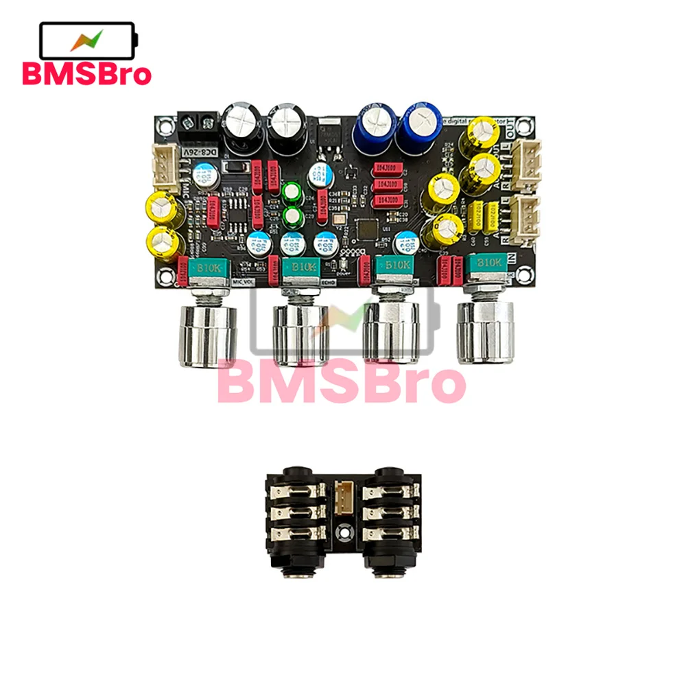 DC 8-26V Fever Karaoke Reverb Board Microphone Karaoke Singing Front Effector Board DSP Mixing Anti Howling AMP