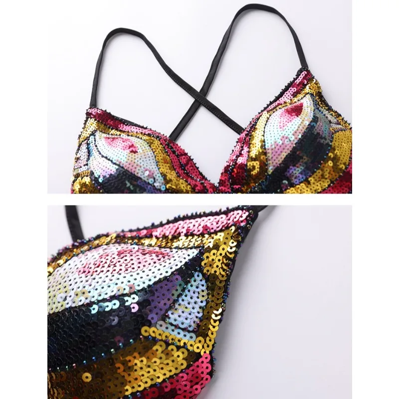Customized Sequin Performance Top Belly Dance Butterfly Bra DS Nightclub Stage Party Performance Outfit Costumes