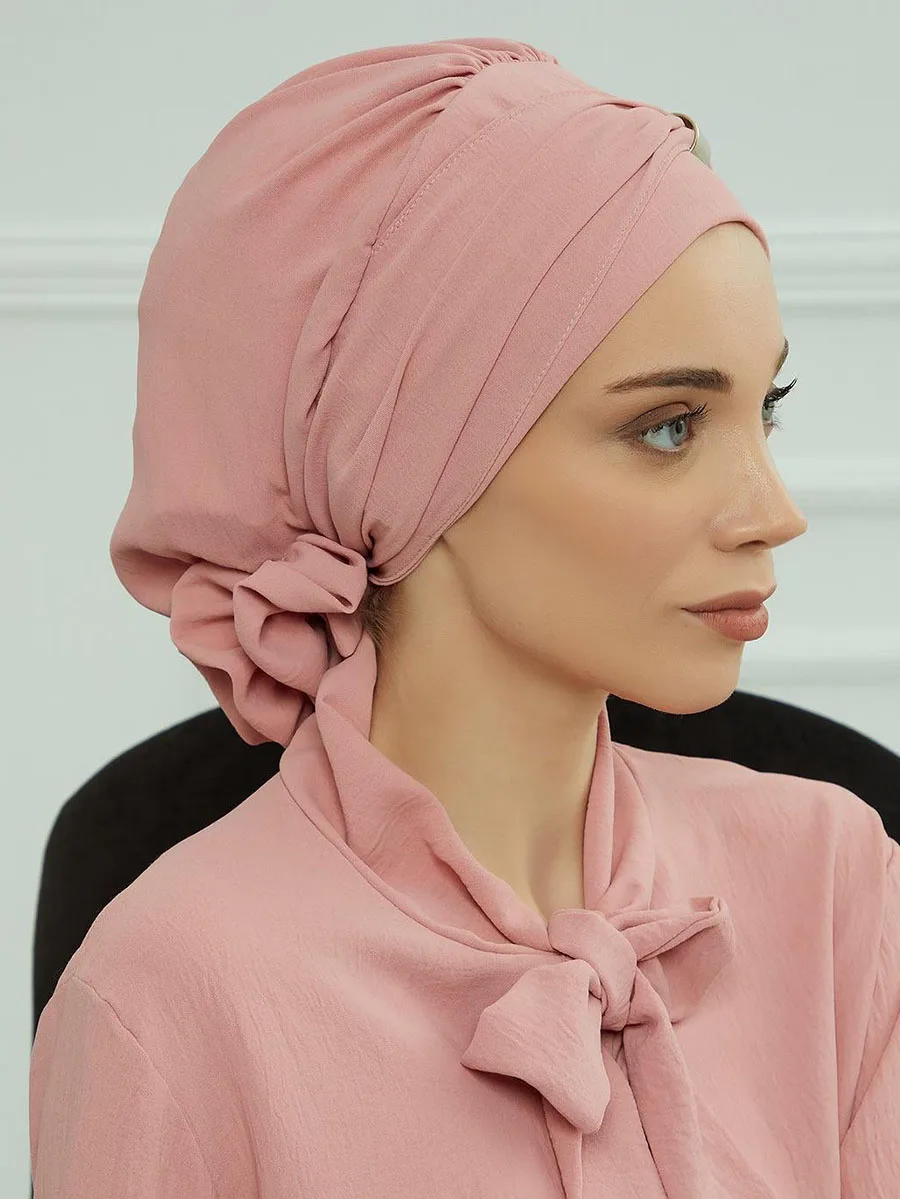 Muzułmańska solidna Turban błyskawiczna hidżab damska czapka islamska Bandana