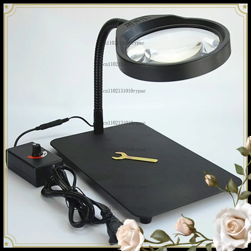 Desktop magnifying glass with LED engraving, inspection, repair, welding. Elderly person can read PD-032C high-definition 10x.