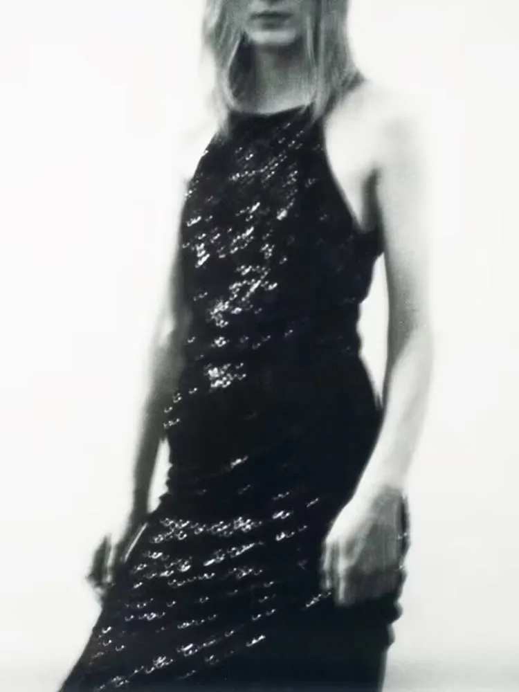 iny Sequin Slim Fit Comfortabele Sexy Ele Winter Nieuwe Dames Dr Faionable Hoge Taille Lange Jurk voor Banket