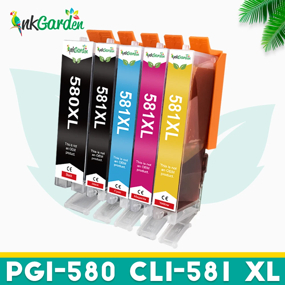 

InkGarden 580 581 XL XXL PGI580 CLI Ink Cartridge Compatible For CANON PIXMA TS6150 TS6151 TS6250 TS6251 TS6350 TS8150 Printer