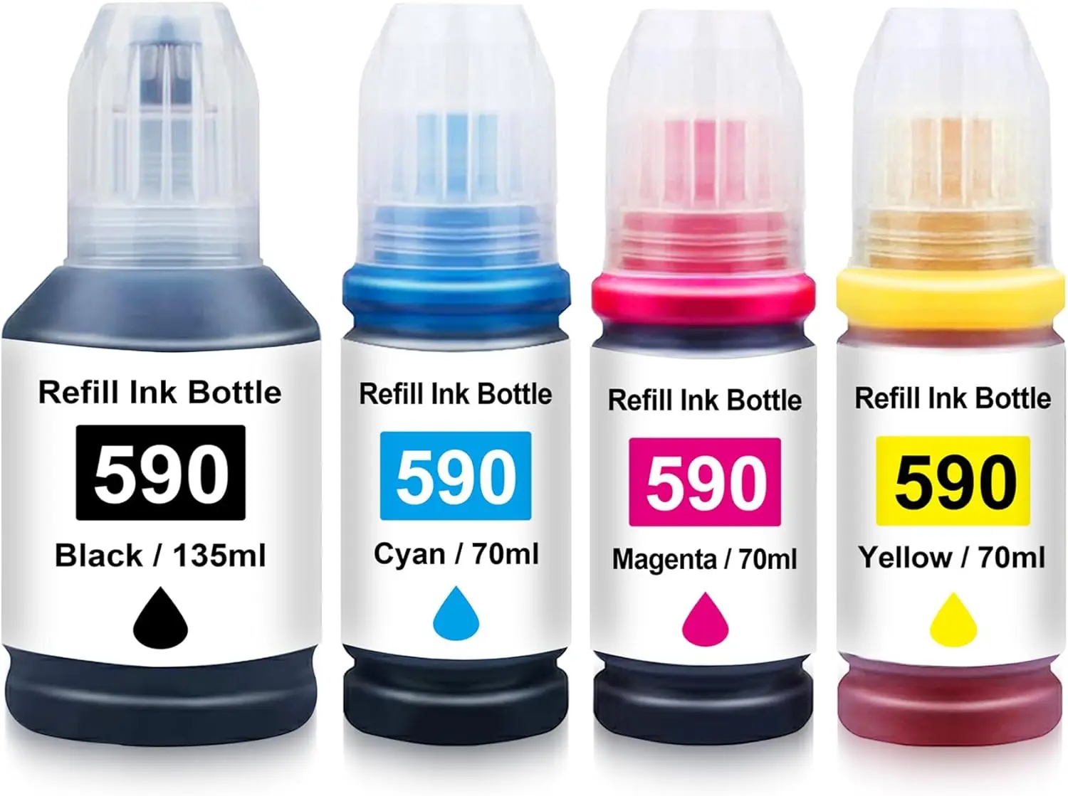 GI-490 GI-590 Ink Compatible with GI490 GI590 Multipack Ink Bottle for G1400 G1410 G2400 G2410 G3400 G4400 G4411 G1500