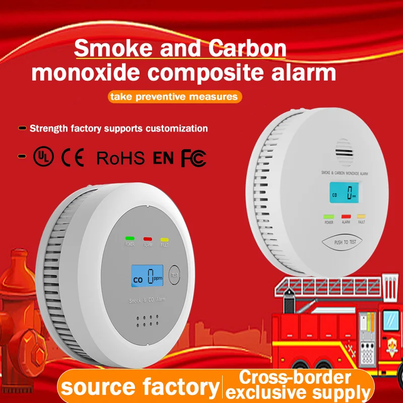 UL/EN Dual-Certified Smoke Carbon Monoxide Combined Alarm CO Detector Fire Smoke Sensor Alarm for Home Safety