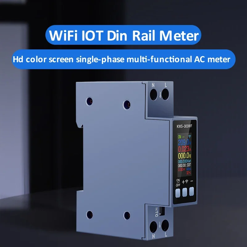 KWS-303 Voltage And Current Power Meter AC 85-290V 0-40A Multi-Function AC Meter 0.96 Inch Tft Color Screen 8 In 1 Power Meter