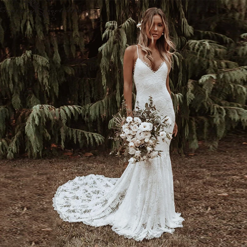 Vestido De novia De sirena bohemio, elegante