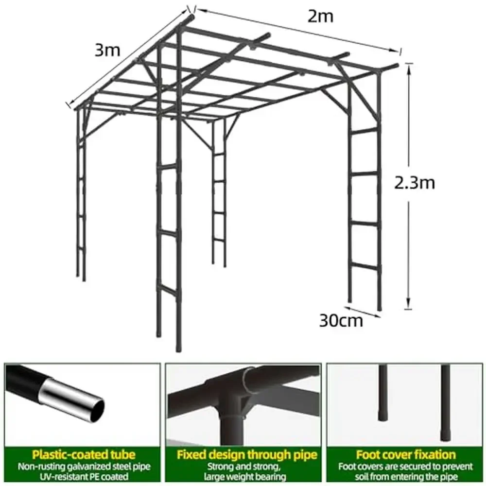 Large Outdoor Garden Arch Trellis Climbing Plants Waterproof Steel Vine Support Courtyard and Garden Decor Archway 118 x 78.5 x