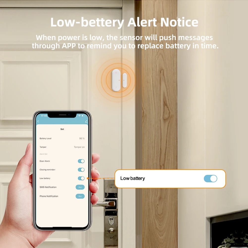 Sensore porta AVATTO Tuya Zigbee, batteria al litio Smart Door Window rilevatori aperti/chiusi, Smart Home Work per Alexa, Google Home