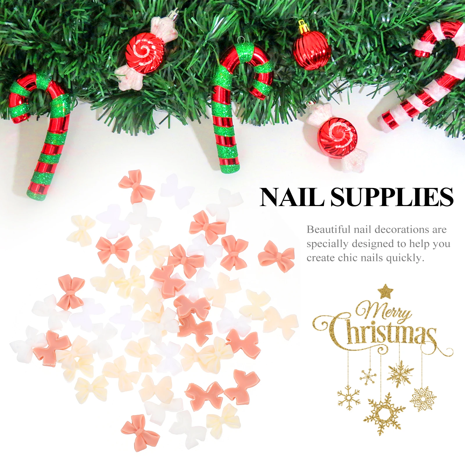

100 Pcs Resin Bows Nail Decorations Smooth High Quality Elegant PARTY Travel Daily Life Birthday Accessories Supplies