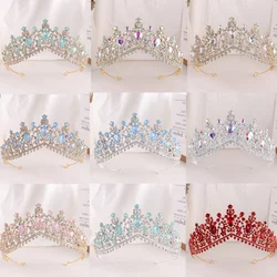DIEZI Different Colors Luxury Bridal Crystal Tiara Crown For Women Girls Wedding Party Queen Rhinestone Hair Dress Accessories