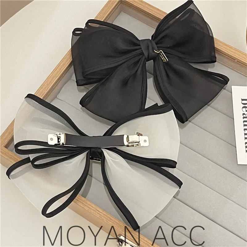 Net red explosion! Pure handmade mesh bow hair accessories top clip Korean super hot temperament hairpin all-match headwear