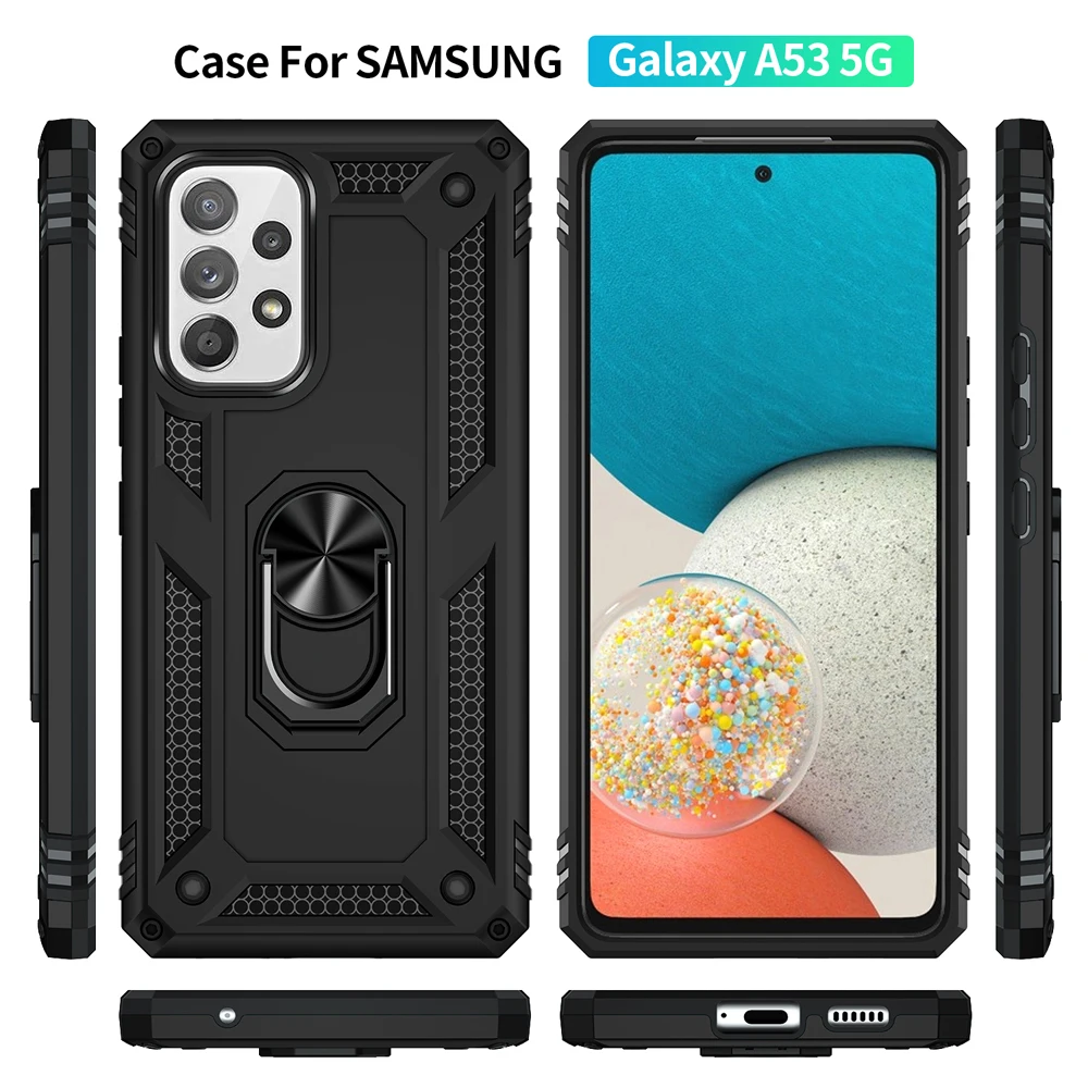Shockproof Armor Case For Samsung Galaxy A33 A53 A73 A52 A12 A13 A42 A55 A35 A54 A51 A50 A32 A21s A71 A22 A41 Metal Ring Cover