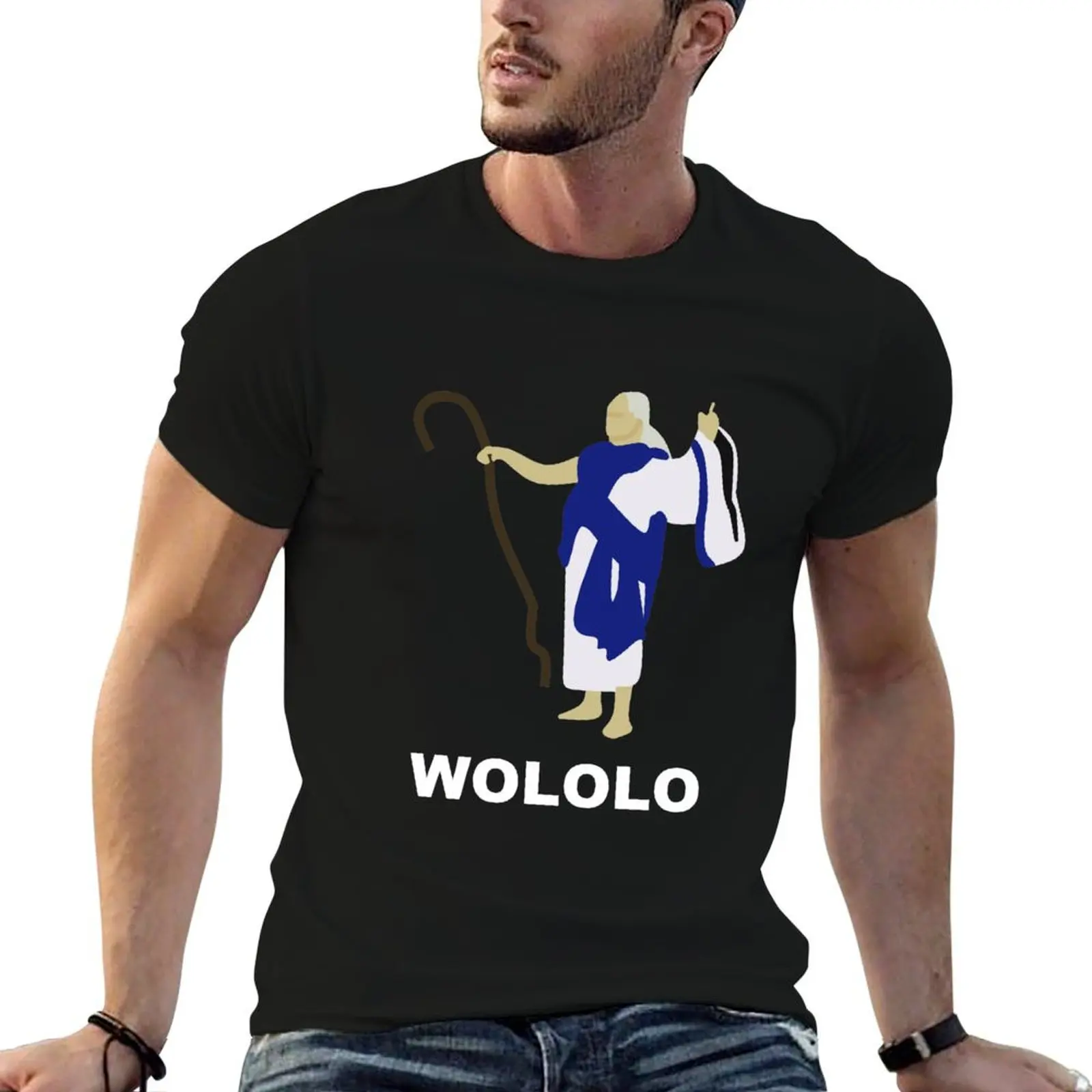 Wololo-camisetas de algodón suave (azul), camiseta para hombre