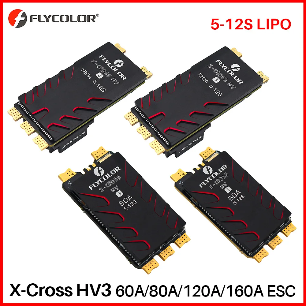 flycolor-sin-escobillas-esc-x-cross-hv3-60a-80a-120a-160a-esc-5-12s-lipo-blheli-32-dshot-proshot-64mhz-32-bits-para-dron-de-carreras-con-vision-en-primera-persona