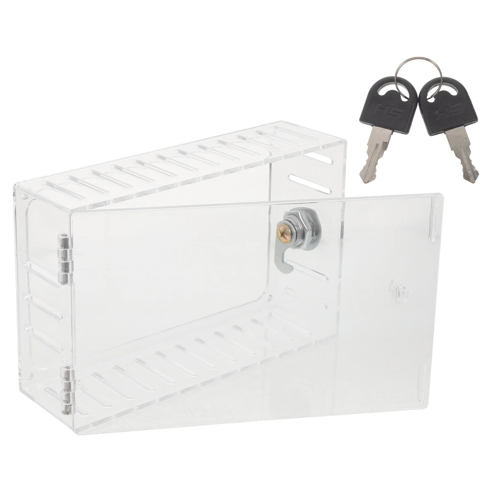 

1 Set Clear Thermostat Lock Box Heavy Duty Acrylic Iron Keyed Wall Mount Universal Guard Replacement Cover For Control Panel