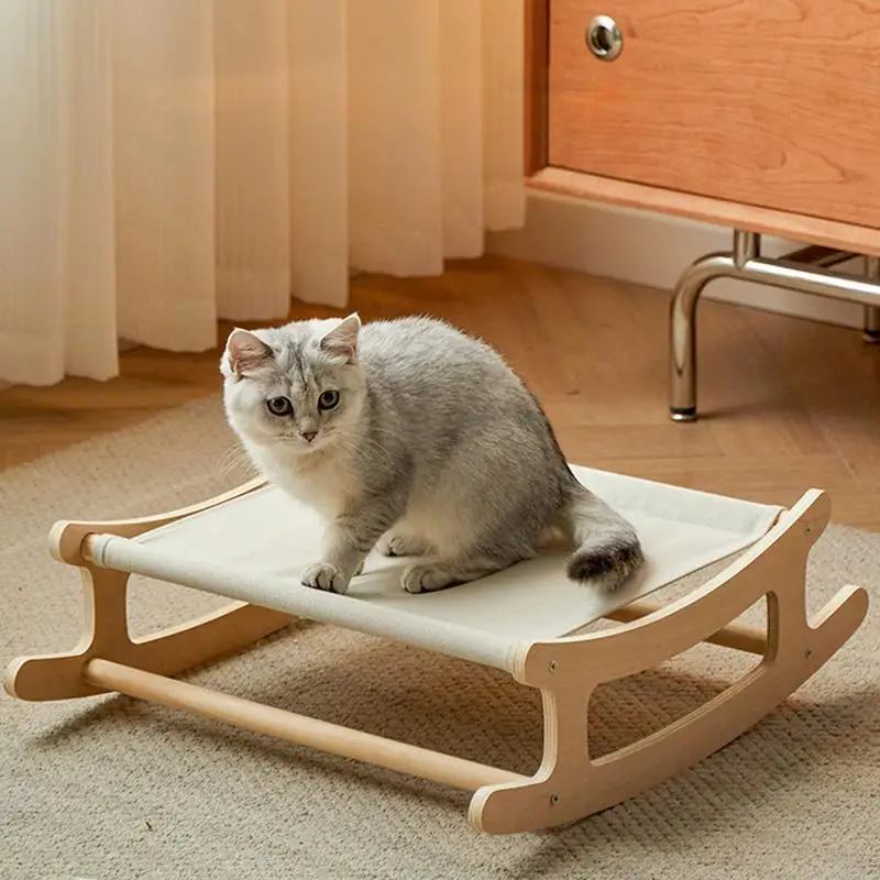 

Removable Cat Loft Bed Wooden Wear-Resistant Cat Hammock Grey Pet Hammock Space Saving Hammock for Play Climbing