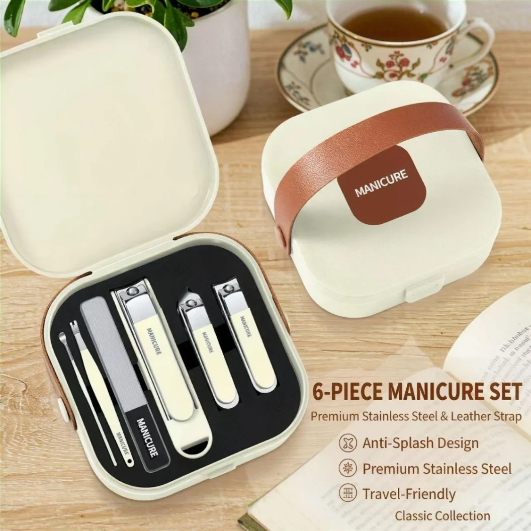 Tragbares, handliches Nagelknipser-Set mit Spritzschutz; Nagelknipser aus Edelstahl für den Hausgebrauch, Maniküre-Werkzeug mit Aufbewahrungsbox; Unisex.