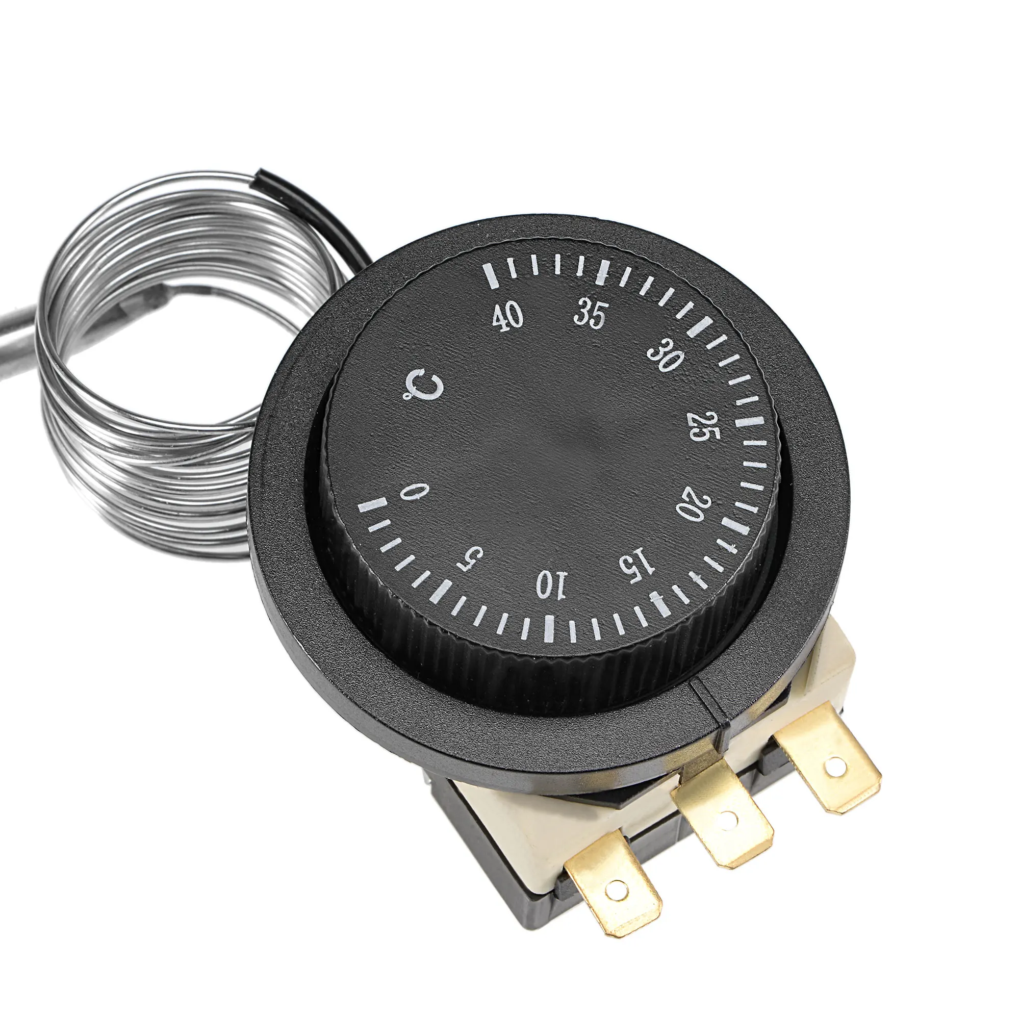 1NO 1NC 250/380V 16(2)A 0-40/0-50/0-60 ℃ Temperaturkontrollschalter, Kapillarthermostat für Ofen, Kühlschrank, Heizung, 1,5 m Länge