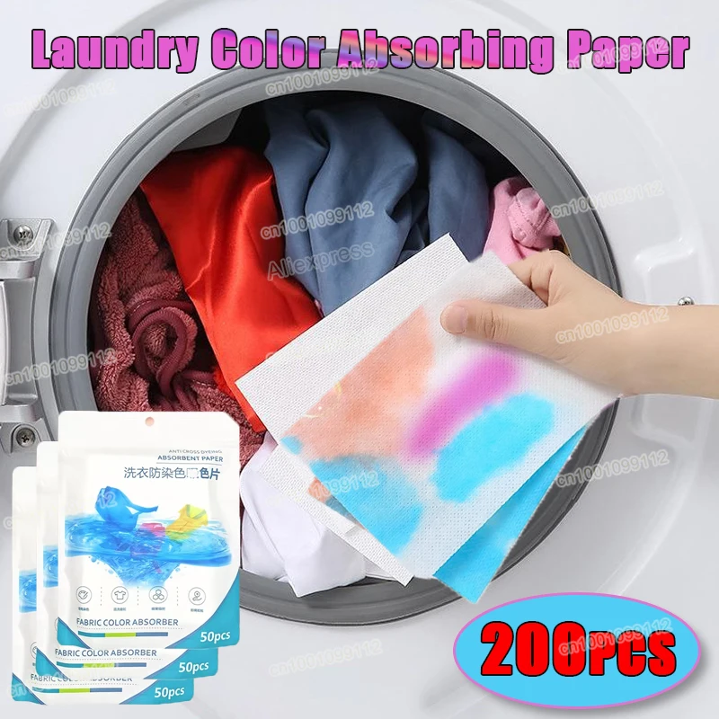 50/100/200PCS Laundry Color Absorbing Paper Anti-dyeing Laundry Tablets for Washing Machine Clean Clothes Color Catcher Sheets