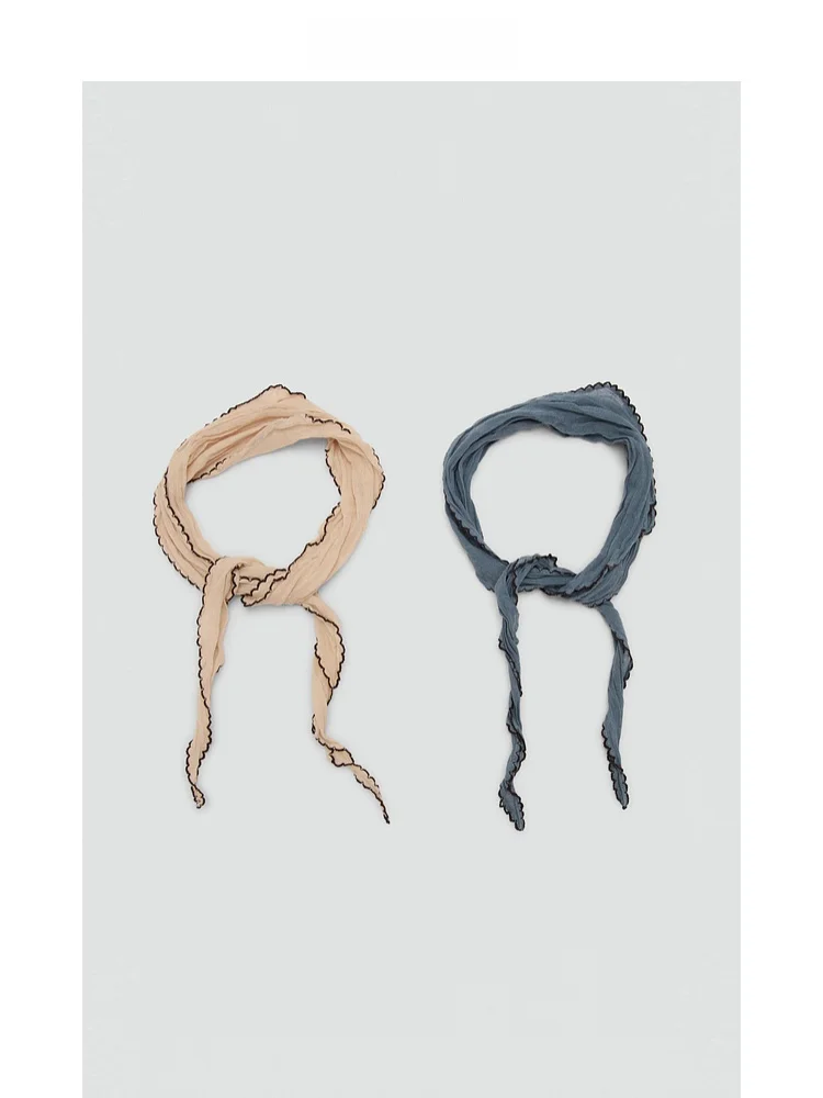 mango-women's-cotton-linen-blend-floral-lace-double-strip-set-scarf-korean-style-spring-summer-fashion-accessory-warmth