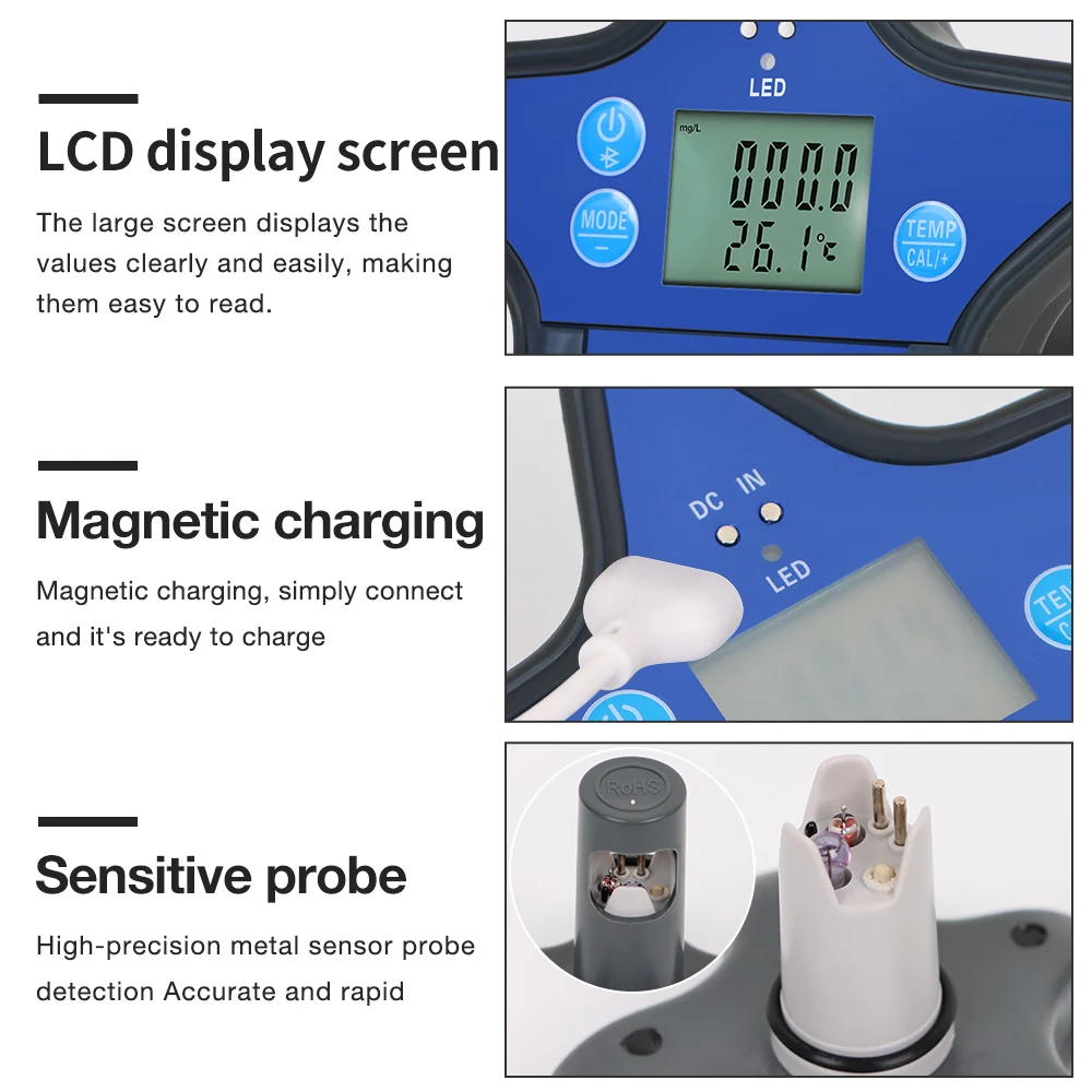New Design Multi-parameter Digital Display PH ORP TDS EC Multifunctional Water Quality Tester