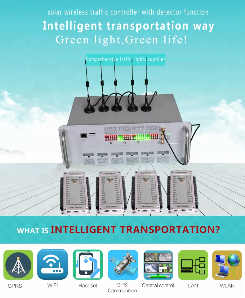 Solar Intelligent Controller Intersection Traffic Solution Phone/PC APP Setting GPS WiFi Function Remote Technical Support