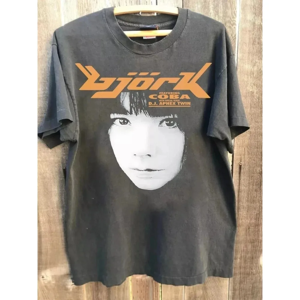 Camiseta Unisex Estilo Retro Clásico de los 90 de Bjork para Verano, Nueva Camiseta de Moda Casual Unisex de Algodón Retro
