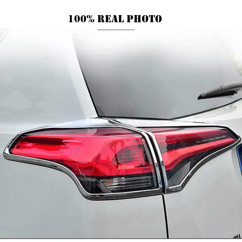 ABS Chrome For Toyota RAV4 RAV 4 2016 2017 2018 After Rear Tail Lights Lamp Covers Frame Trim Car Quality Styling Sequins