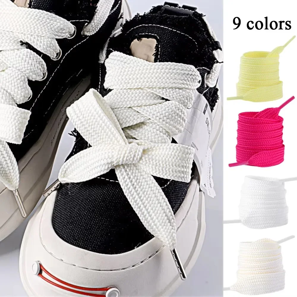 

High Quality 2CM Extra Wide Shoelaces Sneakers Rope Replace Flat Shoelaces Big 130cm shoestring Shoes Accessories
