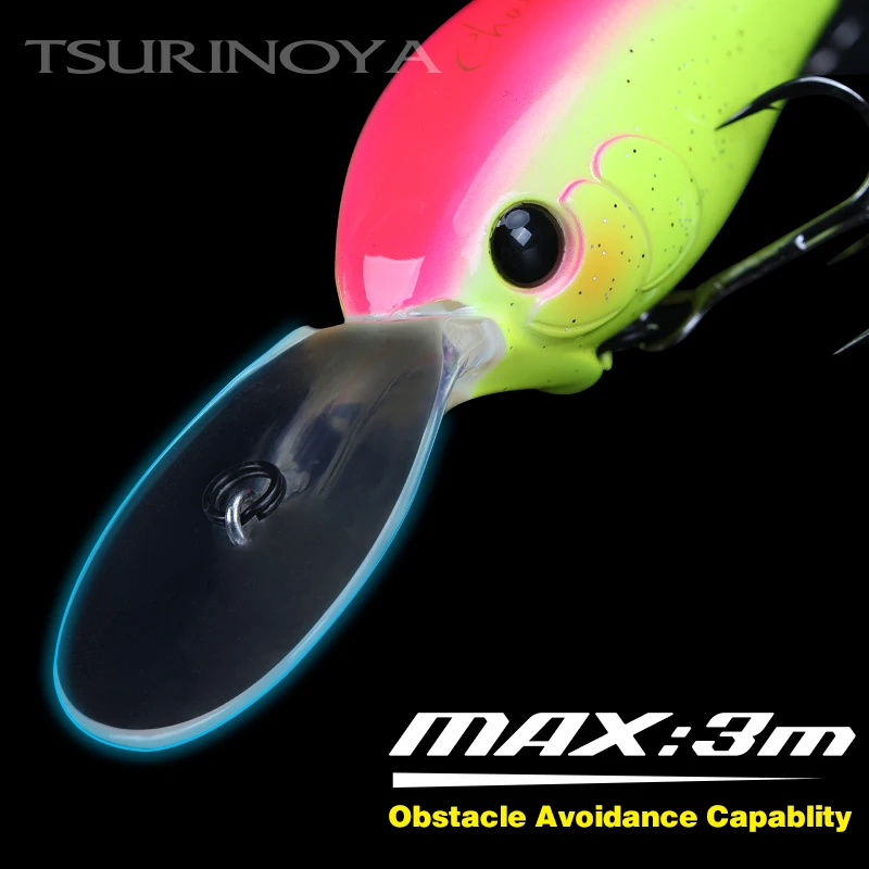 TSURINOYA 60F Crankbait Fishing Lure 60mm 16.6g CHASER 0-3m Long Casting Floating Hard Bait for Bass Pike Ajing