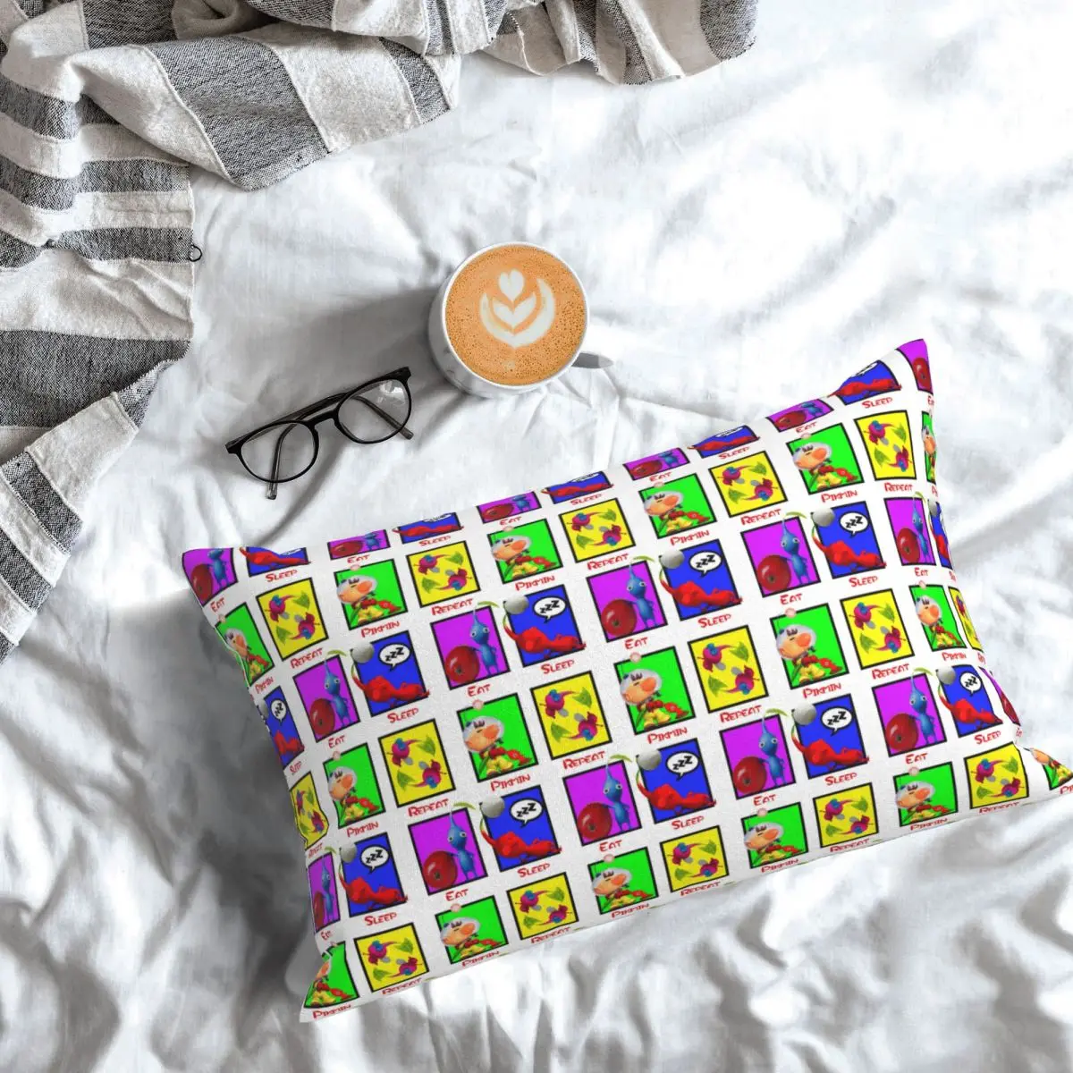 

Eat Sleep Pikmin Repeat Rectangle Pillowcase Cushion Cover Decorative Bedroom Bed Home Comfort Throw Pillow