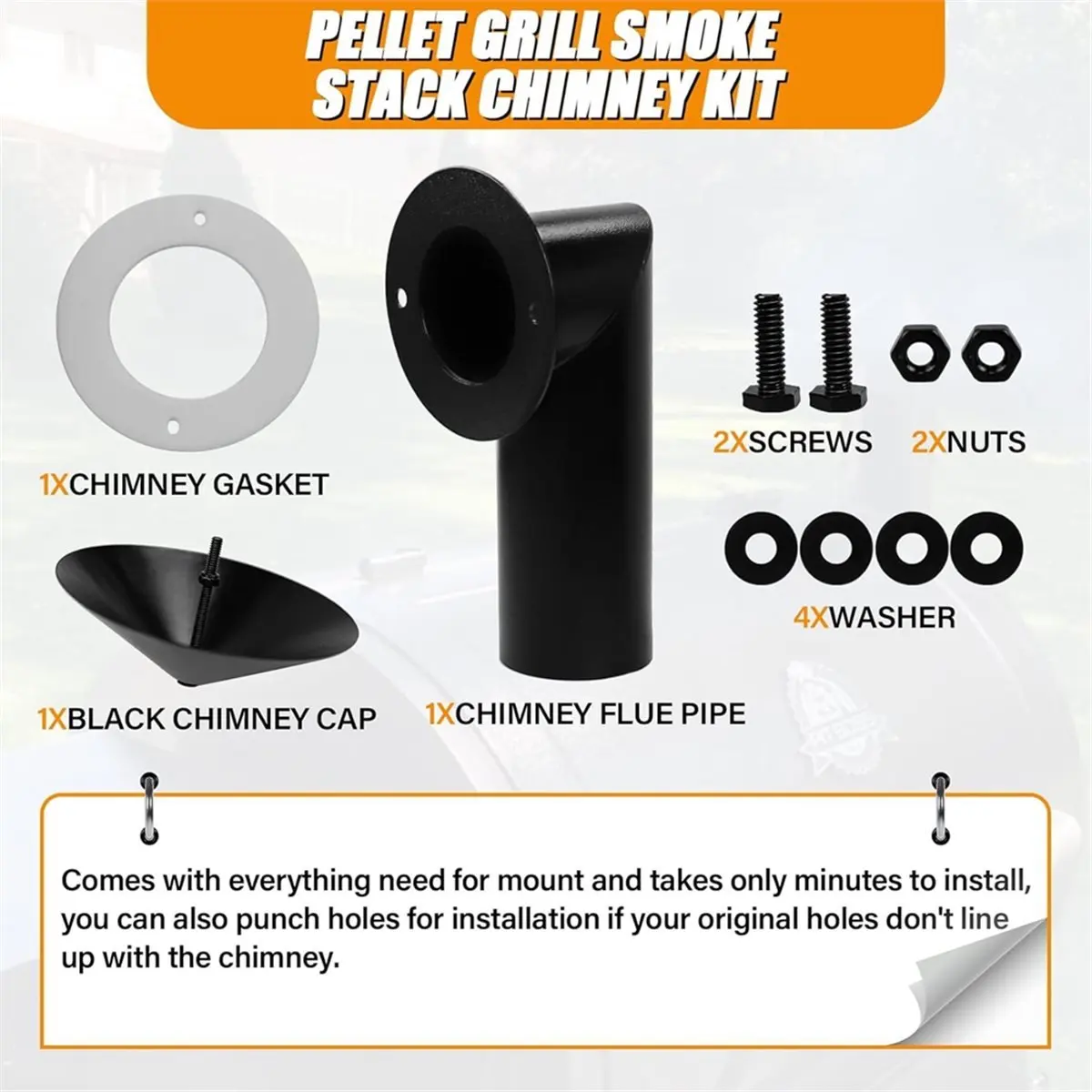 NEW Pellet Grill Smoke Stack Chimney Replacement for , Replacement Stack Smoker Kits