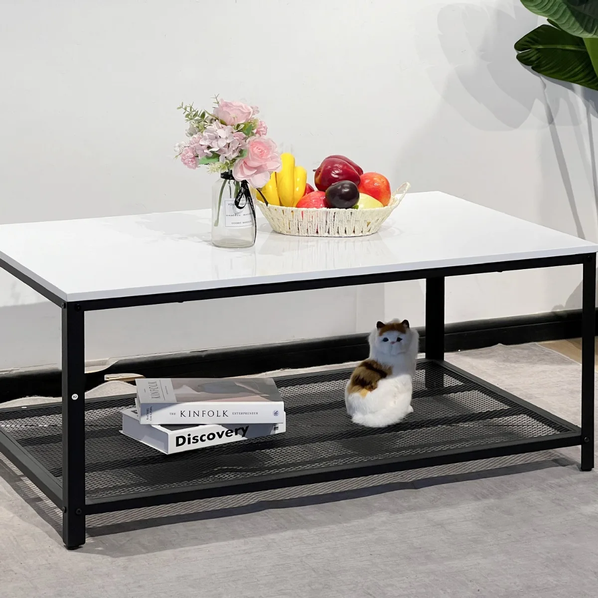 Furniture living room combination coffee table style metal frame rectangular coffee table