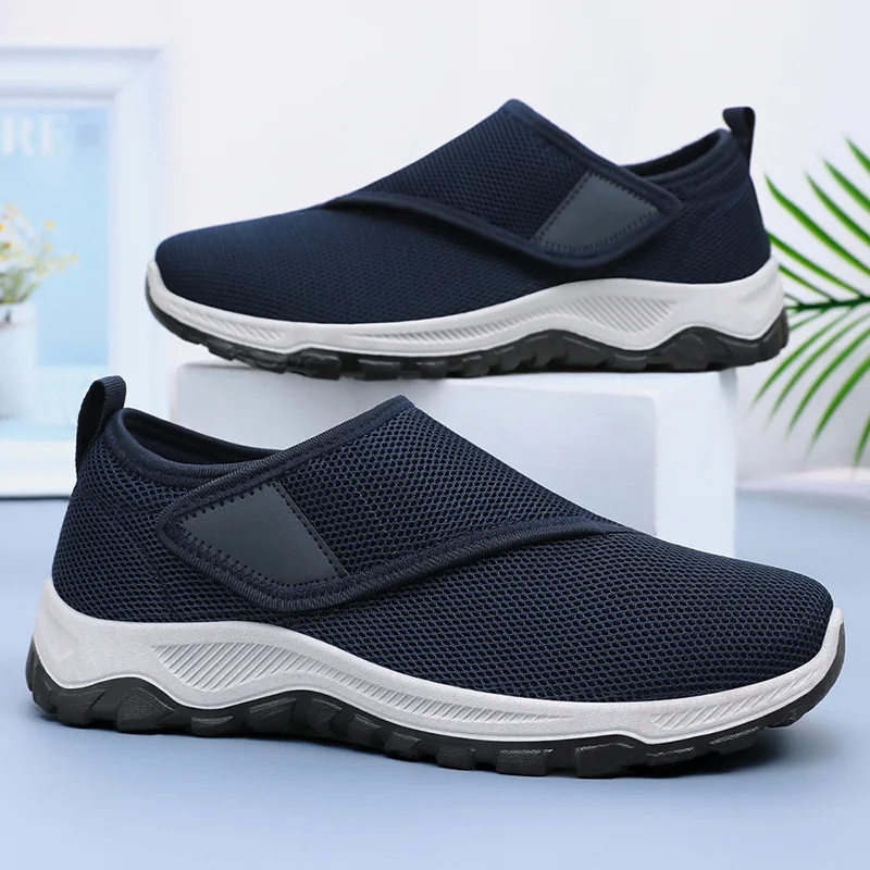 New men's cloth summer casual shoes adjustable Velcro flying woven old Beijing cloth shoes