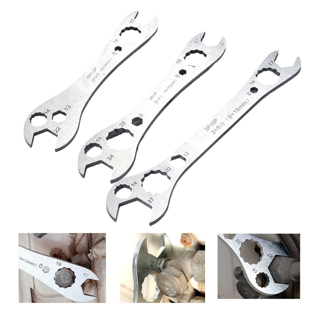 

All in One Air Conditioner Repair Wrench Tool with Adjustable Openings for Diverse Nut Sizes 6 22mm 6 24mm 6 27mm