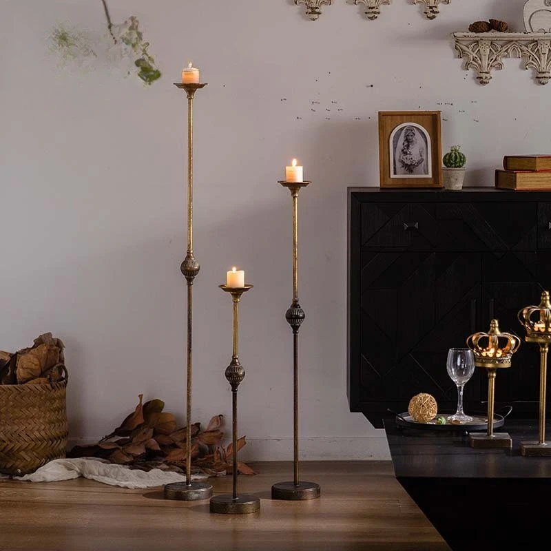 

Middle East metal old floor candle holder living room atmosphere decoration restaurant cafe homestay decoration candle holder