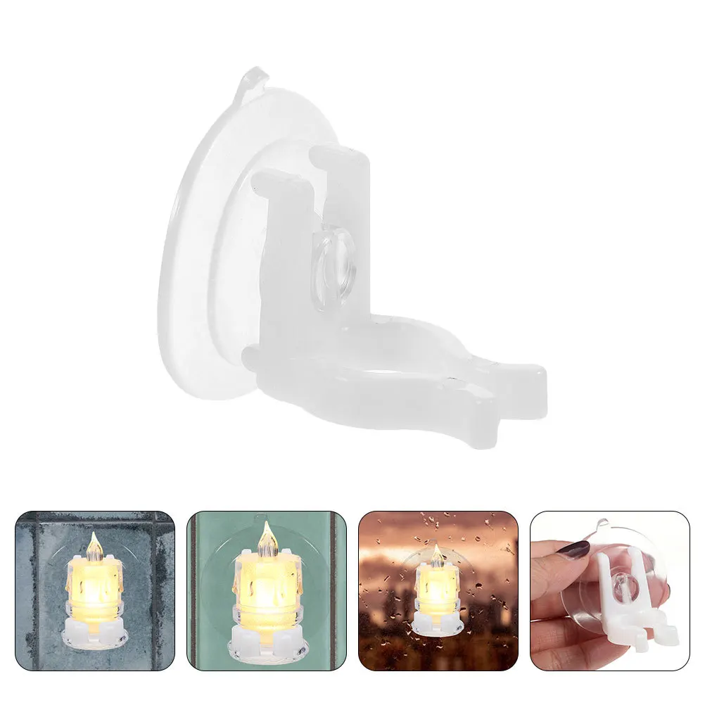 

10pcs Electronic Accessories Clear Suction Cup Holder For Window Led Candles Wall Mounted Long Rod Clip Fixture Parts