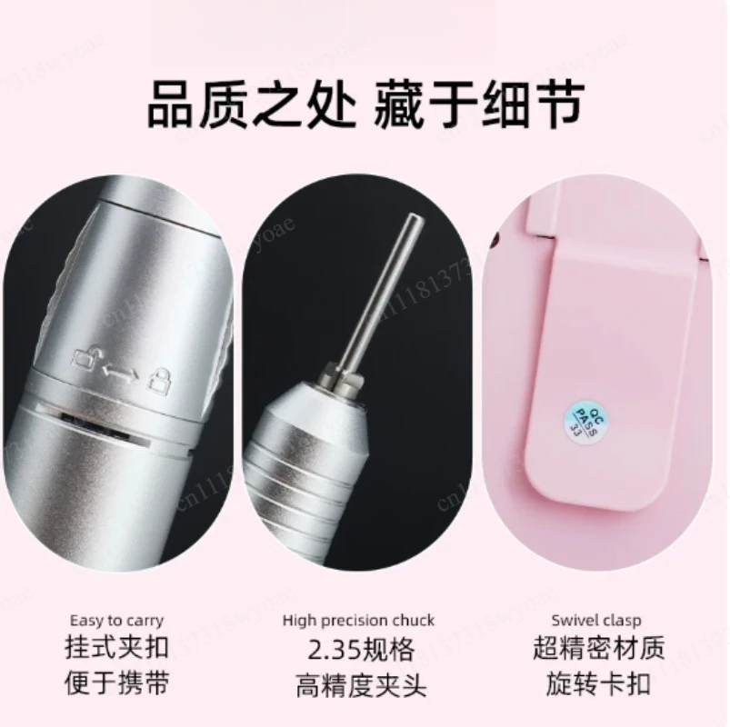 Portable Rechargeable Electric Nail Grinder, Wireless USB Socket Nail Remover Machine for Manicure & Nail Shop Use