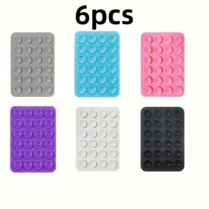 Support de téléphone à aspiration en Silicone, tapis mural multifonctionnel à ventouse, antidérapant, simple face, autocollants de montage pour boîtier, 3/6/12 pièces