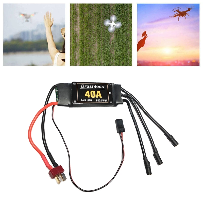 2-4S 40A Brushless ESC Drone Airplanes Parts Speed Controller Motor T Plug For RC FPV Quadcopter Helicopter