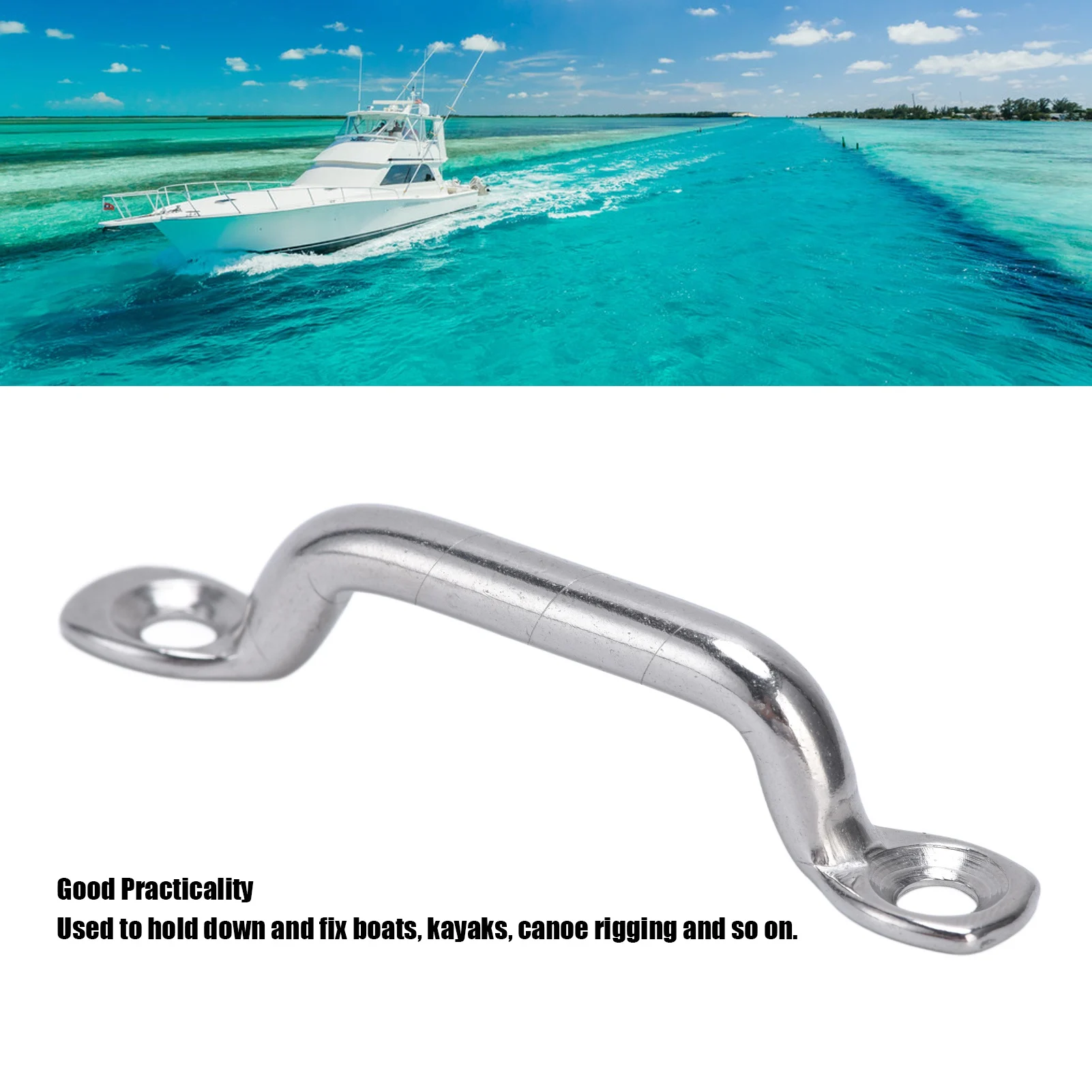 10Pcs Boat Top Pad Eye Deck Loop Tie Down 316 Stainless Steel Set Kit For Fixing Boat Top Eye Strap Boat Top Pad Eye