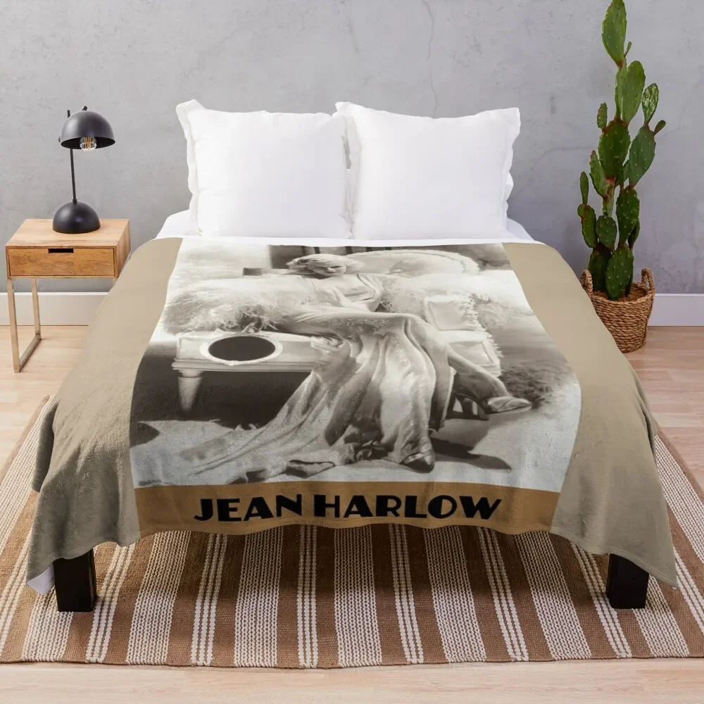 

Jean Harlow Throw Blanket Warm Flannel Blanket for Couch Chair Bedroom